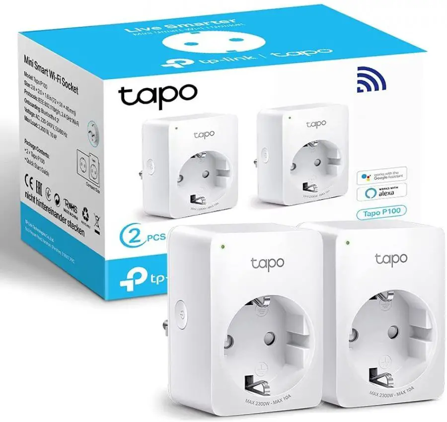 TP-Link Tapo P100 (2-Pack) Inteligente Para Pequeños Electrodomésticos.