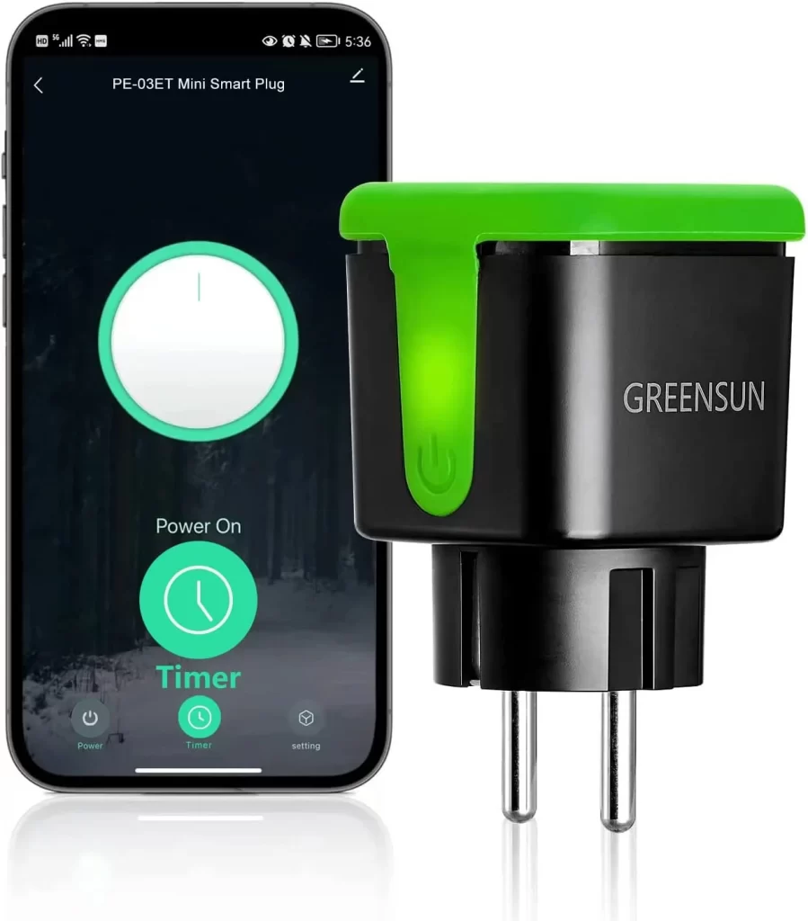 GreenSun WiFi Enchufe de Conexión Inalámbrica, Para Exteriores Resistente al Agua, Compatible con Alexa Google Home Siri 
