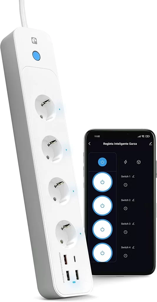 Mejores Regletas y Enchufes wifi Alexa para ayudar a modernizar su hogar. Garza Smart - Regleta WiFi Inteligente Alexa