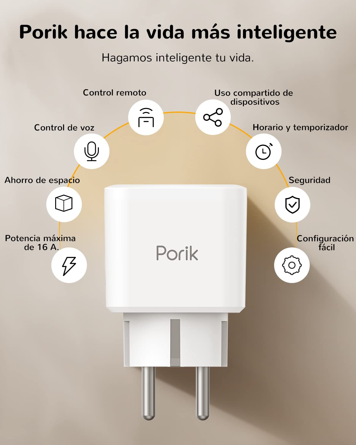 Enchufe inteligente Porik compatible con Alexa