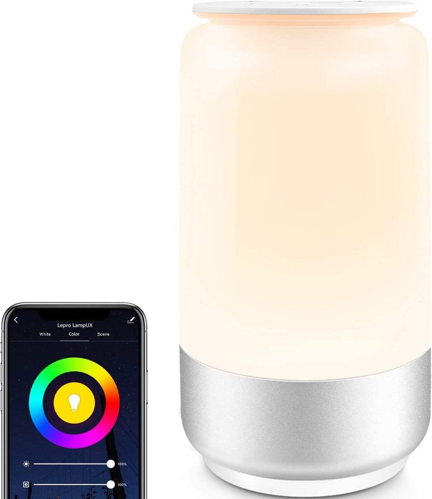 LE Lamparas de Mesita de Noche LED Regulable Inteligente Wifi. compatible con Alexa Inteligente,