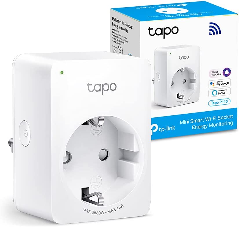 Enchufe inteligente TP-Link Tapo P110 - Mini Enchufe Inteligente Wi-Fi con Monitoreo Energético