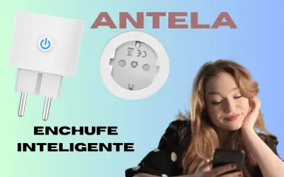 ANTELA Enchufe Inteligente WiFi Con Monitor de Consumo; Protección Contra Sobrecarga, Compatible con Alexa y Google Home, Control Remoto