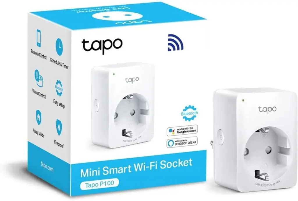 TP-Link TAPO P100 - Wi-Fi Mini Smart Plug, ideal para agendar ligar/desligar y economizar energía