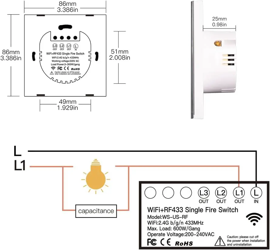 Interruptor Inteligente de Luz Moes WiFi, la instalación es rápida y sencilla